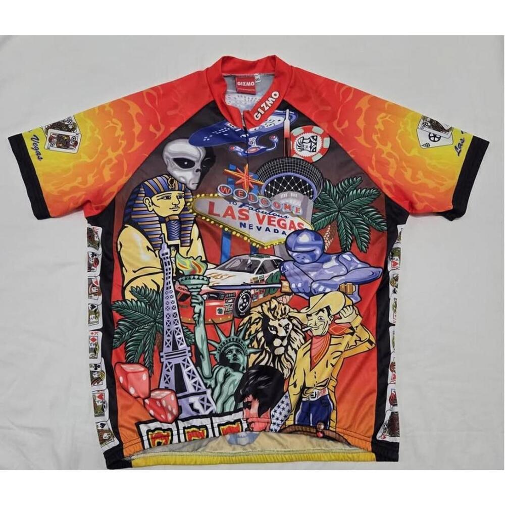 GIZMO Las Vegas Cycling Jersey- Medium Graphic Tshirt
